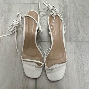 Princess Polly White Lace-up Heeled Sandal
